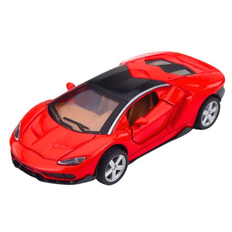 Samochód Sportowy Metalowy Napęd Światła Dźwięki Czerwony 1:32 LEAN TOYS