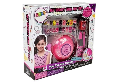 Zestaw Do Robienia Paznokci Lakier Suszarka Naklejki Różne Wzory LEAN Toys