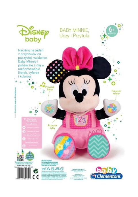 Pluszowa Interaktywna Disney Baby Minnie Uczy i Przytula Język Polski Clementoni 50130 Clementoni