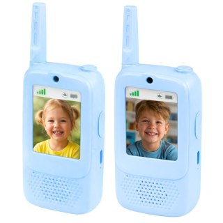 Krótkofalówki Dla Dzieci Wideo Rozmowa Nagrywanie Aparat Niebieskie LEAN Toys