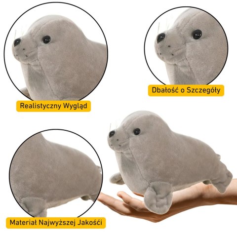 Pluszowa Foczka Pluszak Maskotka Przytulanka Szara 24cm LEAN TOYS