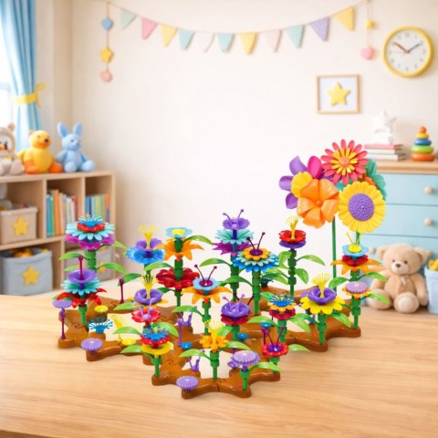 Zestaw Klocki Konstrukcyjne Kwiaty DIY Kreatywny Ogród 148 el. LEAN Toys