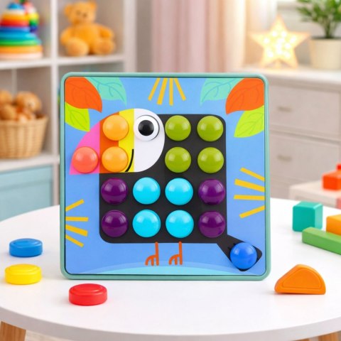 Kreatywne Puzzle Geometryczne Mozaika Układanka Edukacyjna Grzybki 53 el. LEAN Toys