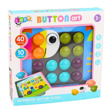 Kreatywne Puzzle Geometryczne Mozaika Układanka Edukacyjna Grzybki 53 el. LEAN Toys