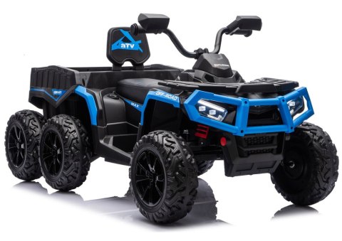 Quad Na Akumulator ATV 6 Kół Z Przyczepką JC606 24V 4x4 Niebieski LEAN CARS