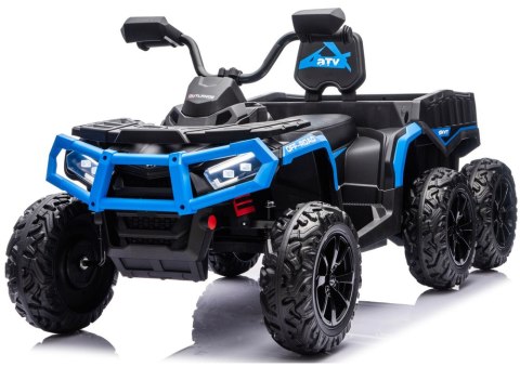 Quad Na Akumulator ATV 6 Kół Z Przyczepką JC606 24V 4x4 Niebieski LEAN CARS