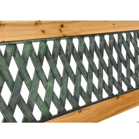 Ławka Ogrodowa Drewniana Metalowa Ławeczka Parkowa Ogrodowa z oparciem LEAN