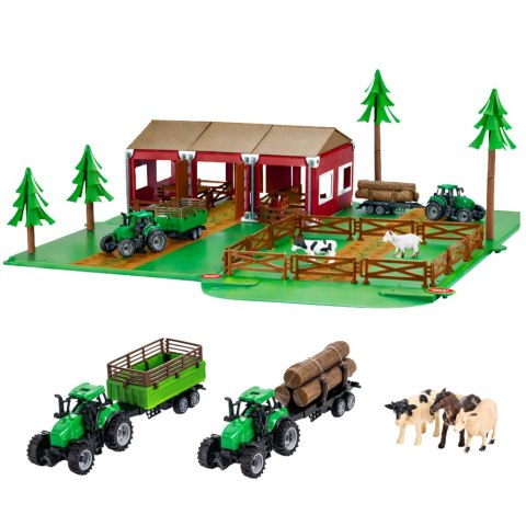 Zestaw Farma Gospodarstwo Zagroda Traktory Zwierzęta 102 el. LEAN Toys