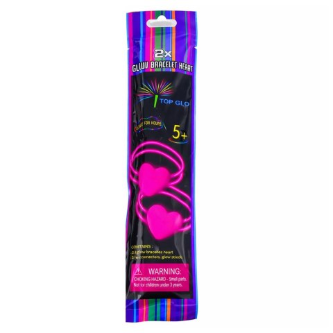 Podwójne Bransoletki Opaski z Sercem Fluorescencyjne Stick Neon Świecące LEAN TOYS
