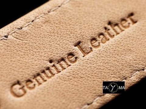 Pasek skórzany do zegarka - bordowy - 24mm Inny