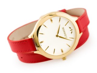 ZEGAREK DAMSKI BISSET BSAE20 - (zb545b) - DŁUGI PASEK Bisset