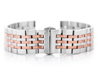 Bransoleta Pacific Model 4 srebrno róż.złota 18mm Pacific