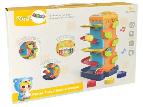 Zjeżdżalnia Piłeczek Blok Edukacyjny Sorter z Pianinkiem LEAN Toys