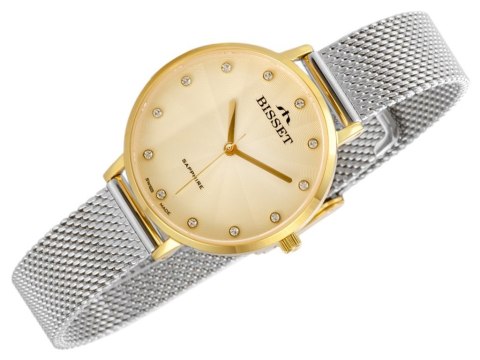 ZEGAREK DAMSKI BISSET BSBF30 (zb578h) - SZAFIROWE SZKŁO Bisset