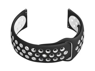 Pasek gumowy do smartwatch U11 - czarny/biały - 22mm Pacific