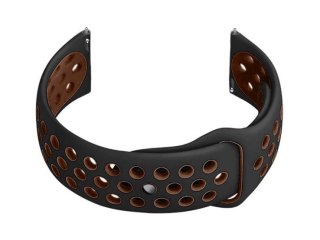 Pasek gumowy do smartwatch U11 - czarny/brązowy - 22mm Pacific