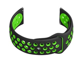 Pasek gumowy do smartwatch U11 - czarny/zielony - 20mm Pacific
