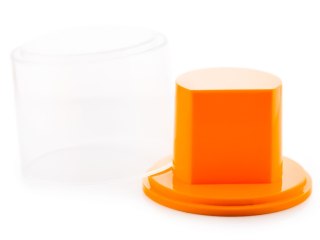 Prezentowe pudełko na zegarek - plastikowe pomarańczowe Inny