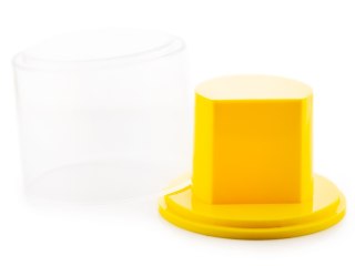 Prezentowe pudełko na zegarek - plastikowe żółte Inny