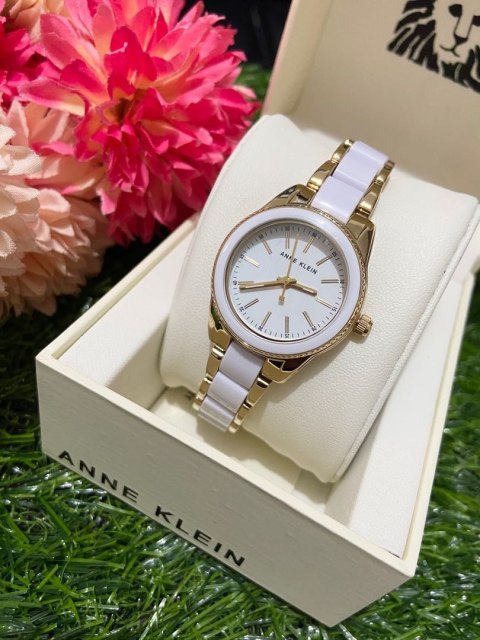 ZEGAREK DAMSKI Anne Klein Gold-Tone AK-3212WTGB + BOX Anne Klein
