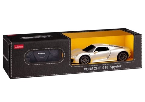 Auto Sportowe RC 1:24 Zdalnie Sterowane Porsche 918 Spyder Srebrne Rastar