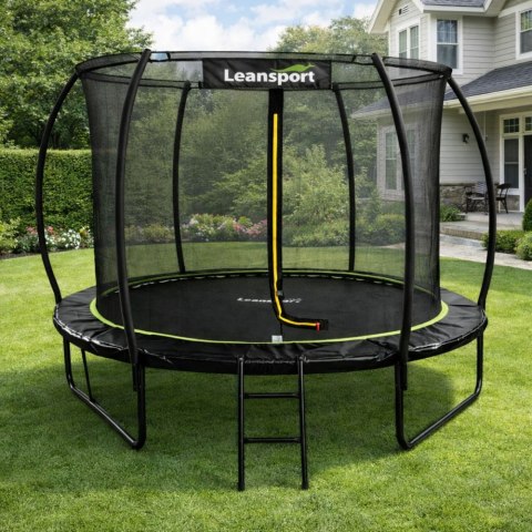 Trampolina Ogrodowa LEAN Z Siatką Wewnętrzną Czarno-Zielona 183CM 6FT LEAN Sport