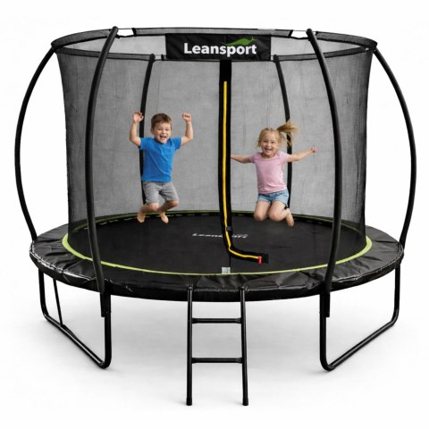 Trampolina Ogrodowa LEAN Z Siatką Wewnętrzną Czarno-Zielona 305CM 10FT LEAN Sport