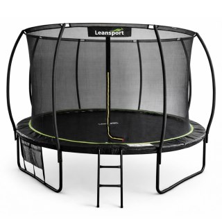 Trampolina Ogrodowa LEAN Z Siatką Wewnętrzną Czarno-Zielona 487CM 16FT LEAN Sport