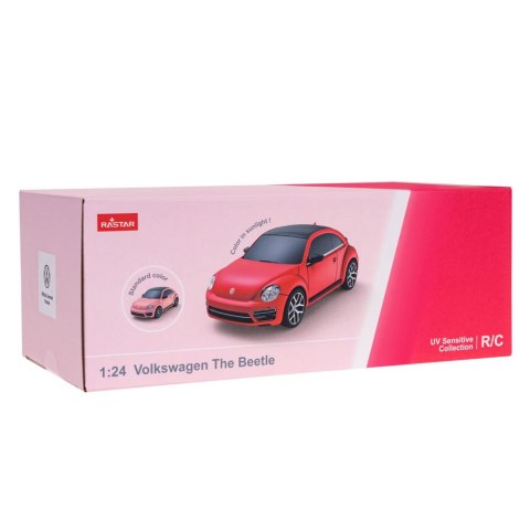 Auto Volkswagen Beetle UV Sensitive Zdalnie Sterowane RC Różowe Rastar 1:24 Rastar