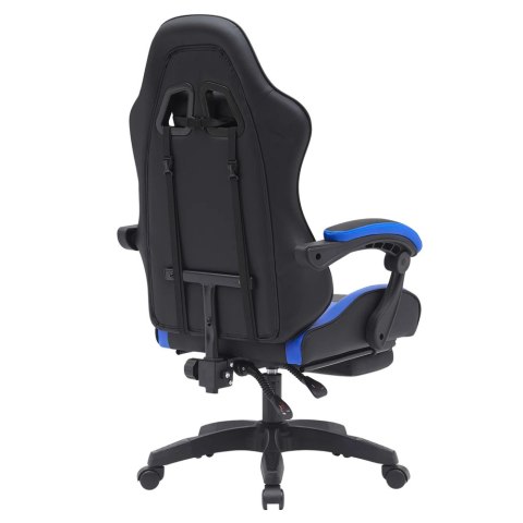 Fotel Gamingowy LEAN Obrotowy Biurowy Z Podnóżkiem Poduszki Czarno-Niebieski LEAN
