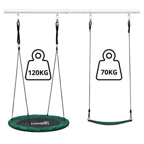 Huśtawka Ogrodowa Bocianie Gniazdo Siedzisko 2w1 Stelaż Biały 210x170 cm LEAN Sport