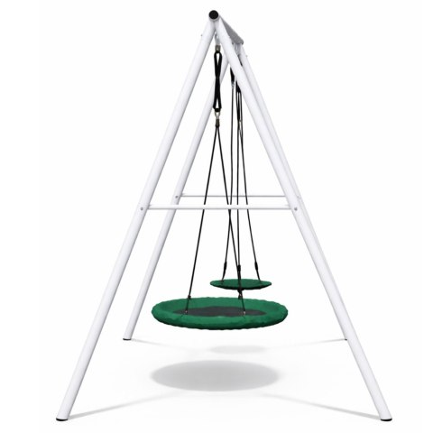 Huśtawka Ogrodowa Bocianie Gniazdo Siedzisko 2w1 Stelaż Biały 210x170 cm LEAN Sport