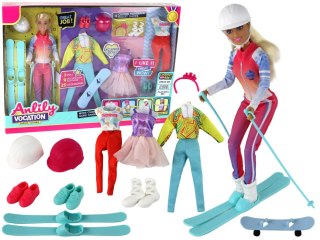 Lalka Dla Dzieci Anlily 4 Sporty Narty Snowboard Joga Balet Akcesoria LEAN Toys