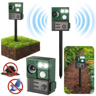 Solarny Odstraszacz Zwierząt Z Czujnikiem Ruchu Ultradźwięki Diody LED LEAN