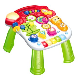 Chodzik Pchacz Hulajnoga Stolik Edukacyjny Panel Interaktywny 5w1 Kolorowy LEAN Toys