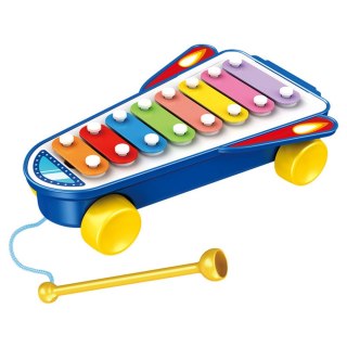 Cymbałki Dla Dzieci Rakieta Na Kółkach Statek Kosmiczny Pałeczka Niebieski LEAN Toys