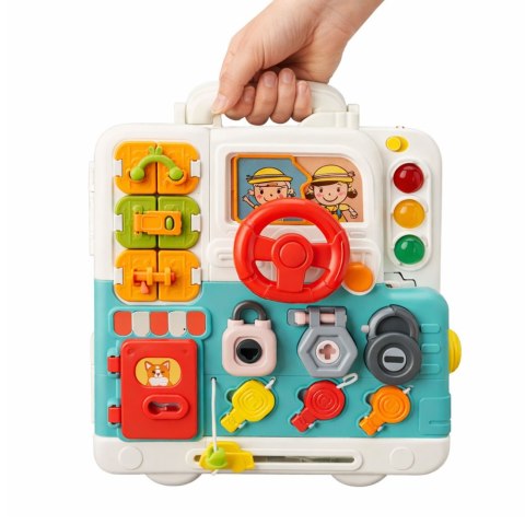 Interaktywna Książka Tablica Edukacyjna Manipulacyjna Światła Dźwięki 16el. LEAN Toys