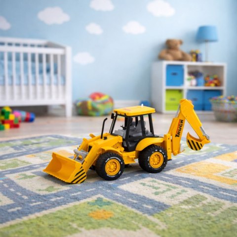 Koparka Budowlana Ładowarka Spychacz Napęd Światła Dźwięki Żółta LEAN Toys