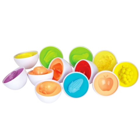 Sorter Edukacyjny Jajka Dopasowywanie Kształtów Owoce Kolorowe 12 szt. LEAN Toys