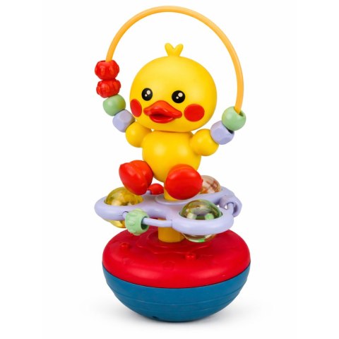 Wańka Wstańka Kaczuszka Edukacyjna Interaktywna Dźwięki Grzechotka Żółta LEAN Toys