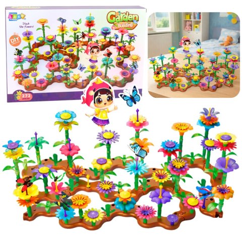 Zestaw Klocki Konstrukcyjne Kreatywny Ogród Kwiaty Rośliny 3D 272 el. LEAN Toys