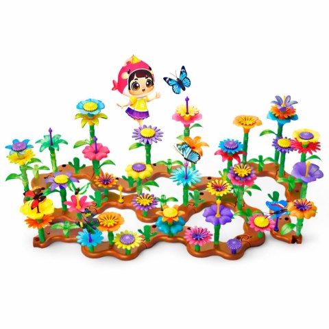 Zestaw Klocki Konstrukcyjne Kreatywny Ogród Kwiaty Rośliny 3D 272 el. LEAN Toys