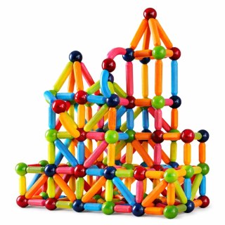 Zestaw Klocki Magnetyczne Konstrukcyjne Sticks Kreatywne Kolorowe 166 el. LEAN Toys