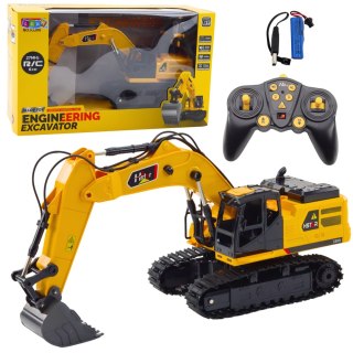 Koparka Gąsienicowa Zdalnie Sterowana RC Dźwięki 6CH 27MHz LEAN Toys
