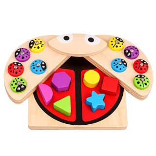 Gra Drewniana Łowienie Biedronek Układanka Edukacyjna Sorter Biedronka LEAN Toys