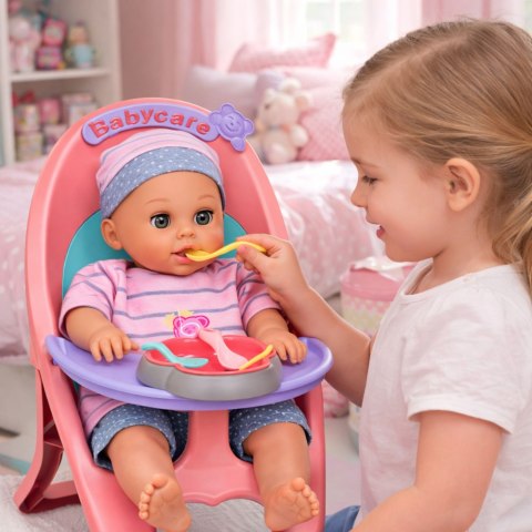 Lalka Bobas Siusiająca Gaworzy Płacze Mówi 12 Dźwięków Akcesoria Krzesełko LEAN Toys