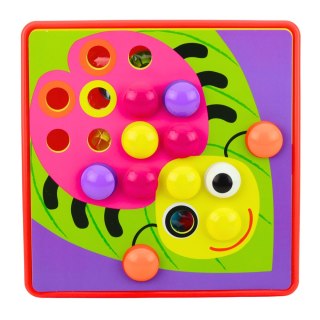 Układanka Guzikowa Mozaika Kreatywne Puzzle Geometryczne Grzybki 46 el. LEAN Toys