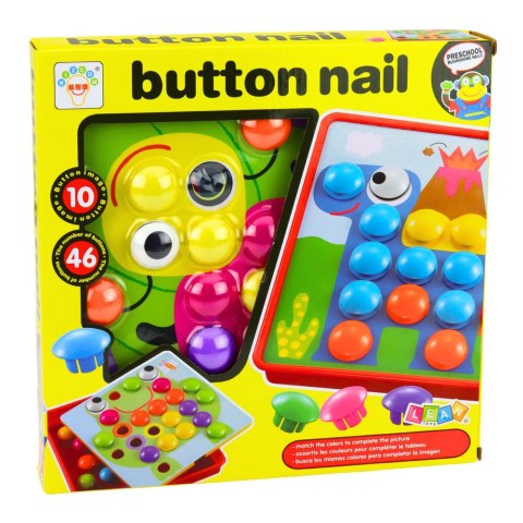 Układanka Guzikowa Mozaika Kreatywne Puzzle Geometryczne Grzybki 46 el. LEAN Toys