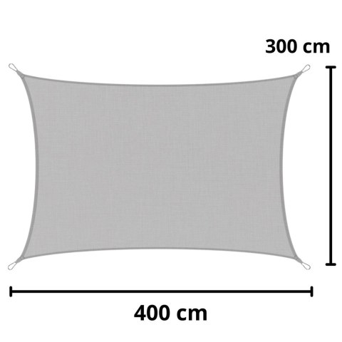 Żagiel Ogrodowy Przeciwsłoneczny Wodoodporny Prostokąt Szary 300x400 cm LEAN