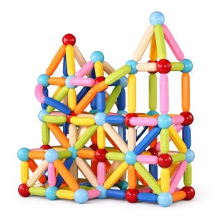 Zestaw Klocki Magnetyczne Konstrukcyjne W Pudełku Patyczki 3D 166 el. LEAN Toys